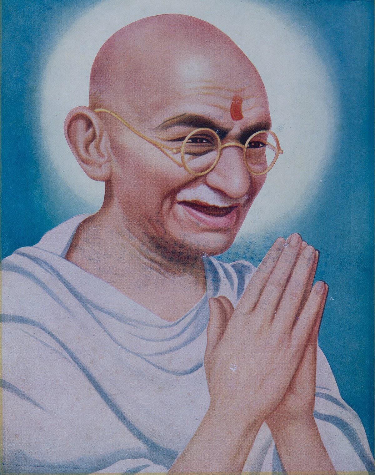 Een portret van Mahatma Gandhi