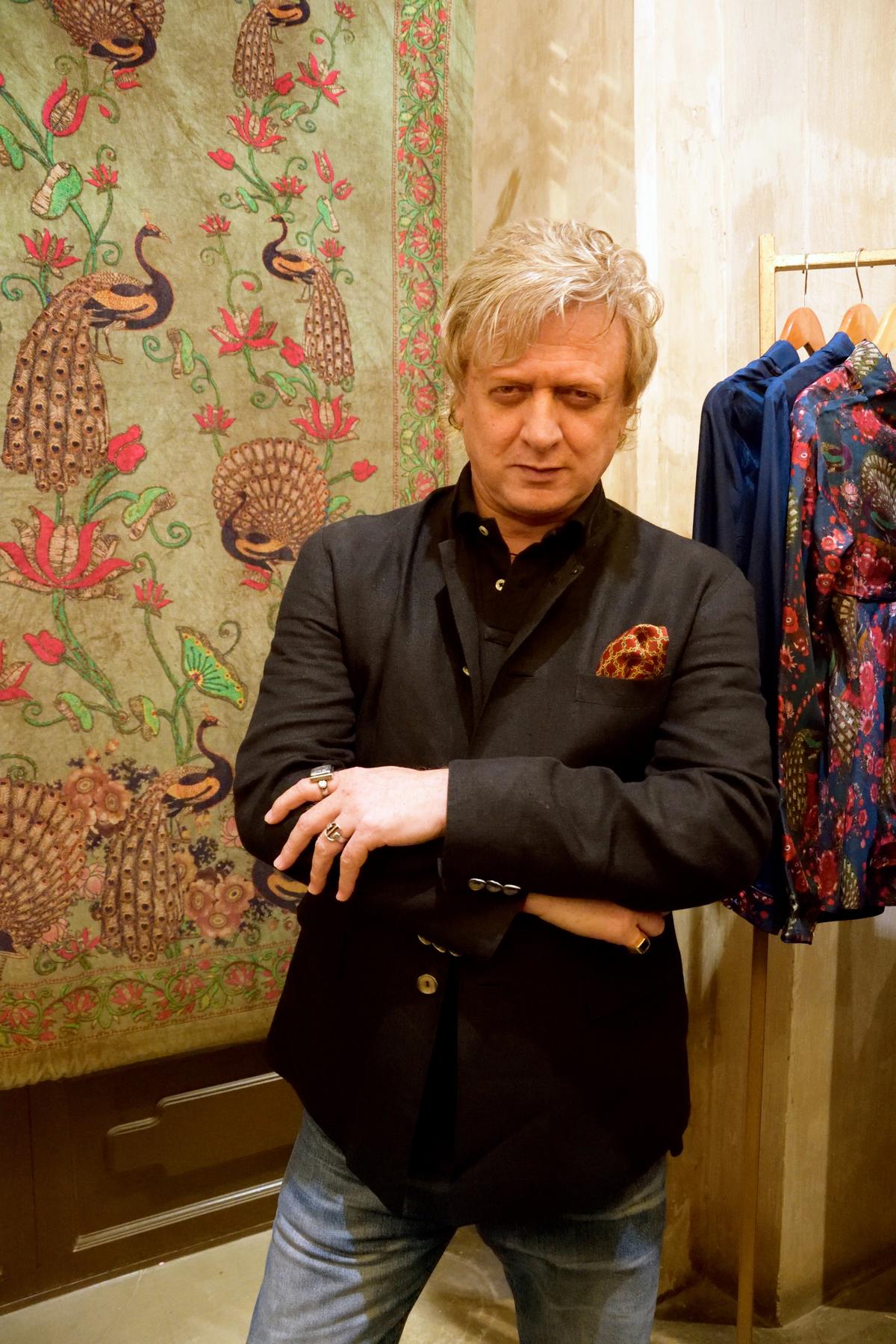 Rohit Bal at the launch of his home collectibles and apparel line in Mumbai, 2016.