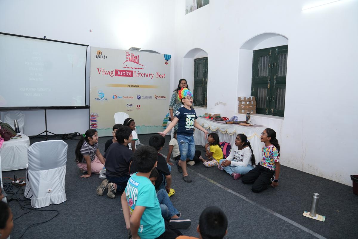Children during a session at the Vizag Junior Lit Fest in Visakhapatnam.
