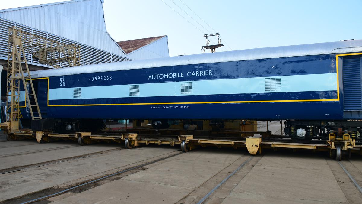 Old passenger coaches get new lease of life, converted into automobile carriers at Tiruchi workshop