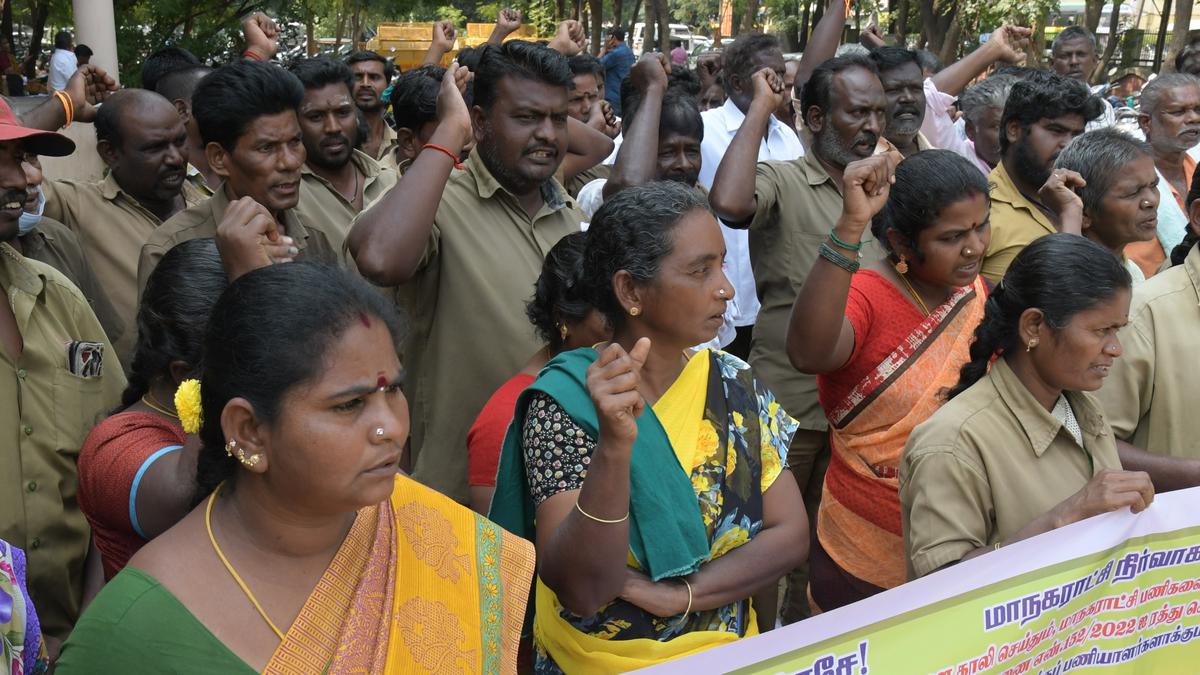 Conservancy workers in Erode call for cancelling G.O. on outsourcing ...