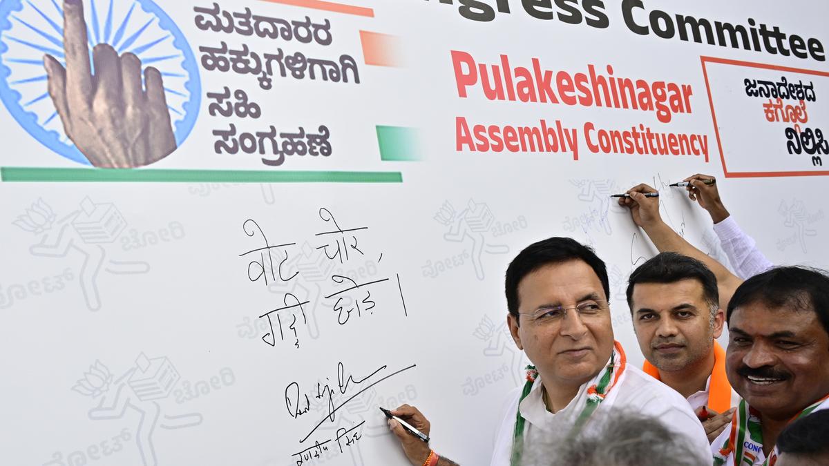 Surjewala accuses BJP of 'designing conspiracy' to steal people's mandate -  The Hindu