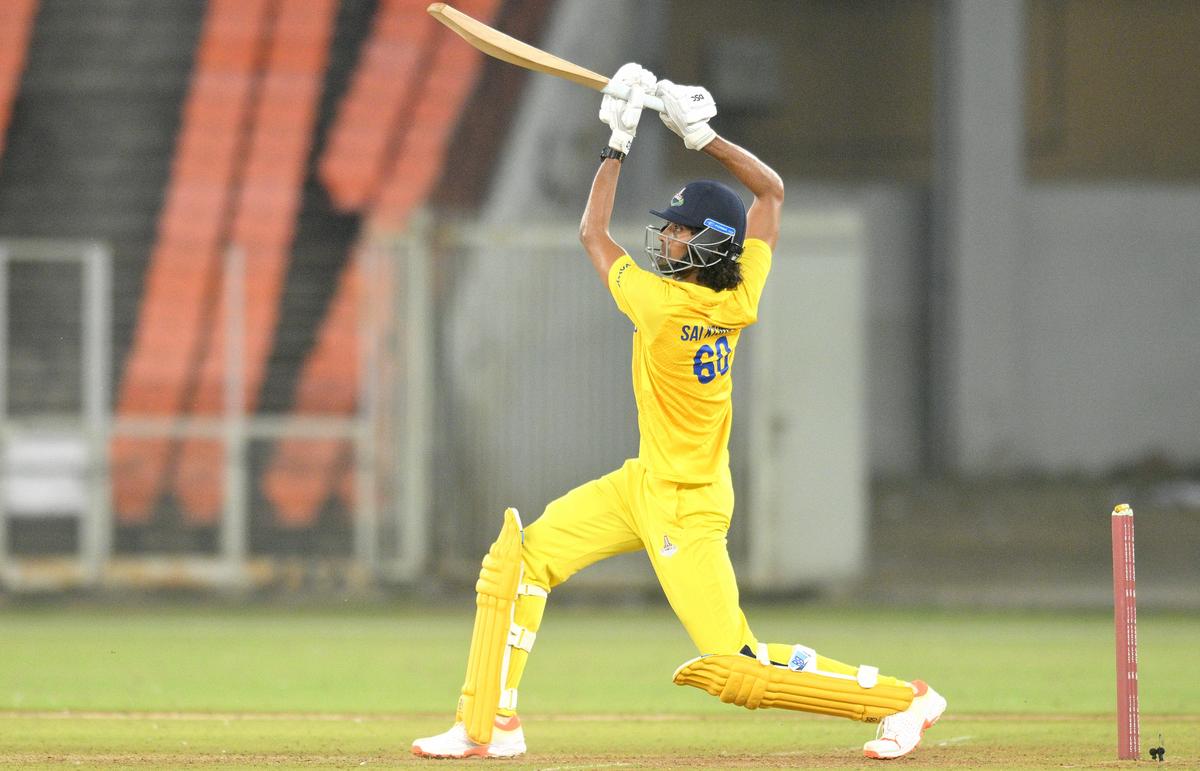 Tamil Nadu's Sai Kishore in action during the Syed Mushtaq Ali Trophy cricket match against Tripura at the Narendra Modi Stadium, Ahmedabad, on Thursday, December 04, 2025.