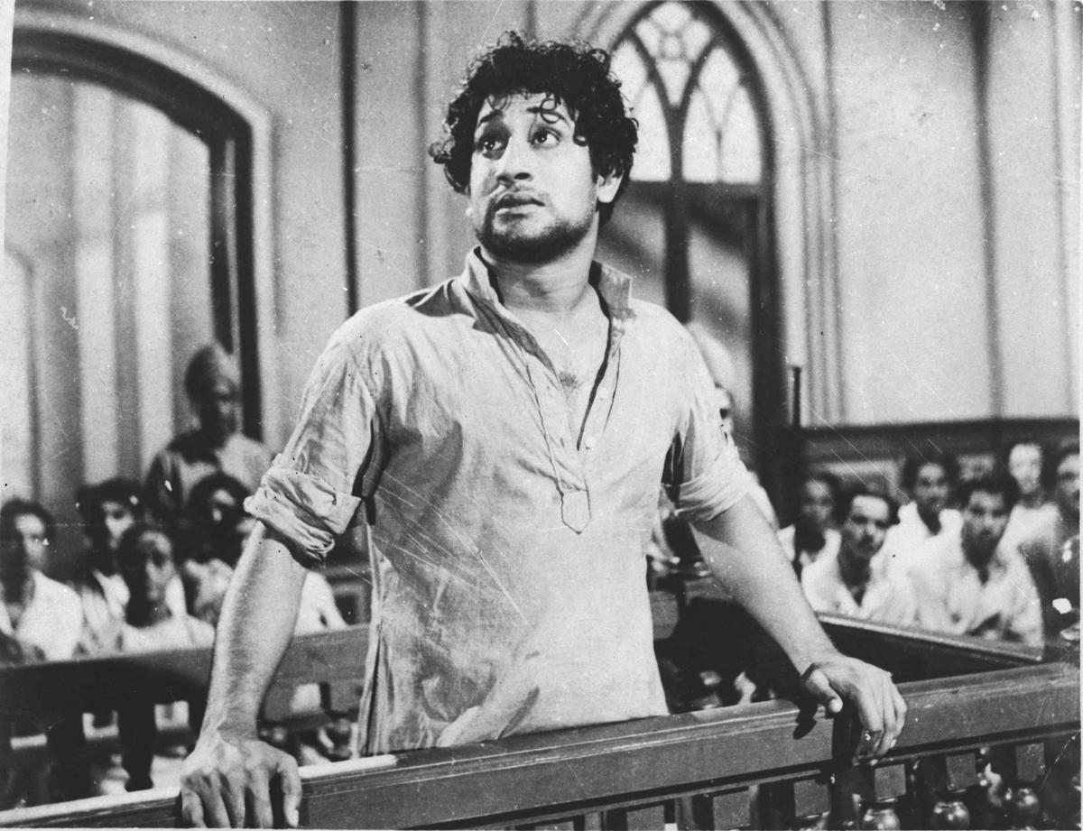 Sivaji Ganesan in his debut film Parasakthi.
