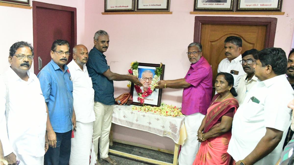 N. Sankaraiah’s portrait unveiled in Krishnagiri