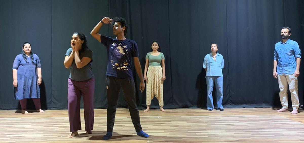 Artistes during a rehearsal session 