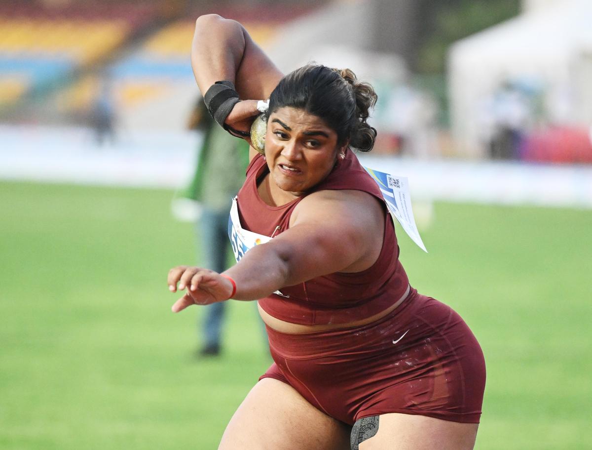 Krishna Jayasankar of Reliance won the women’s shot put in the 29th National Senior Athletics Federation Competition 2026 at the Birsa Munda stadium in Ranchi on Satuday, 23 May 2026.