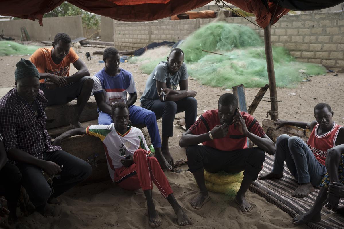 The relatives of survivors and victims of the pirogue that was found adrift in the Atlantic Ocean on Aug. 14, gather on the beach in Fass Boye, Senegal, Monday, Aug. 28, 2023. The relatives of survivors and victims of the pirogue that was found adrift in the Atlantic Ocean on Aug. 14, gather on the beach in Fass Boye, Senegal, Monday, Aug. 28, 2023.