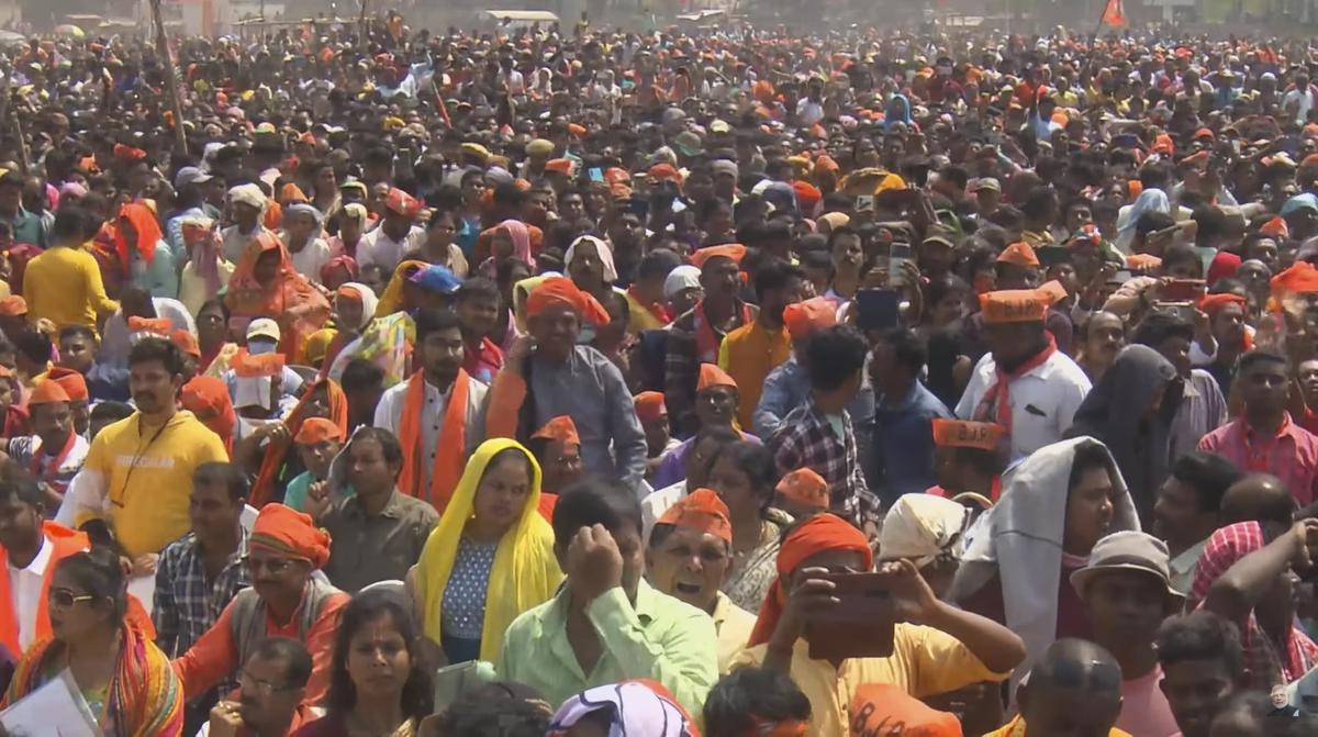 Gathering at a public meeting addressed by Prime Minister Narendra Modi, in West Bengal’s Krishnanagar.