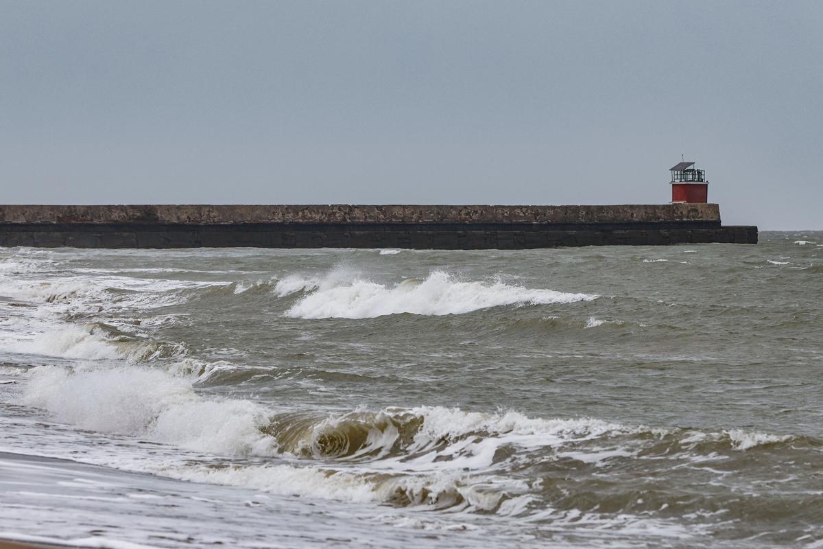 Mandvi beach wears a deserted look ahead of the landfall of Biparjoy cyclone, in Mandvi of Kutch district, on June 12, 2023. 