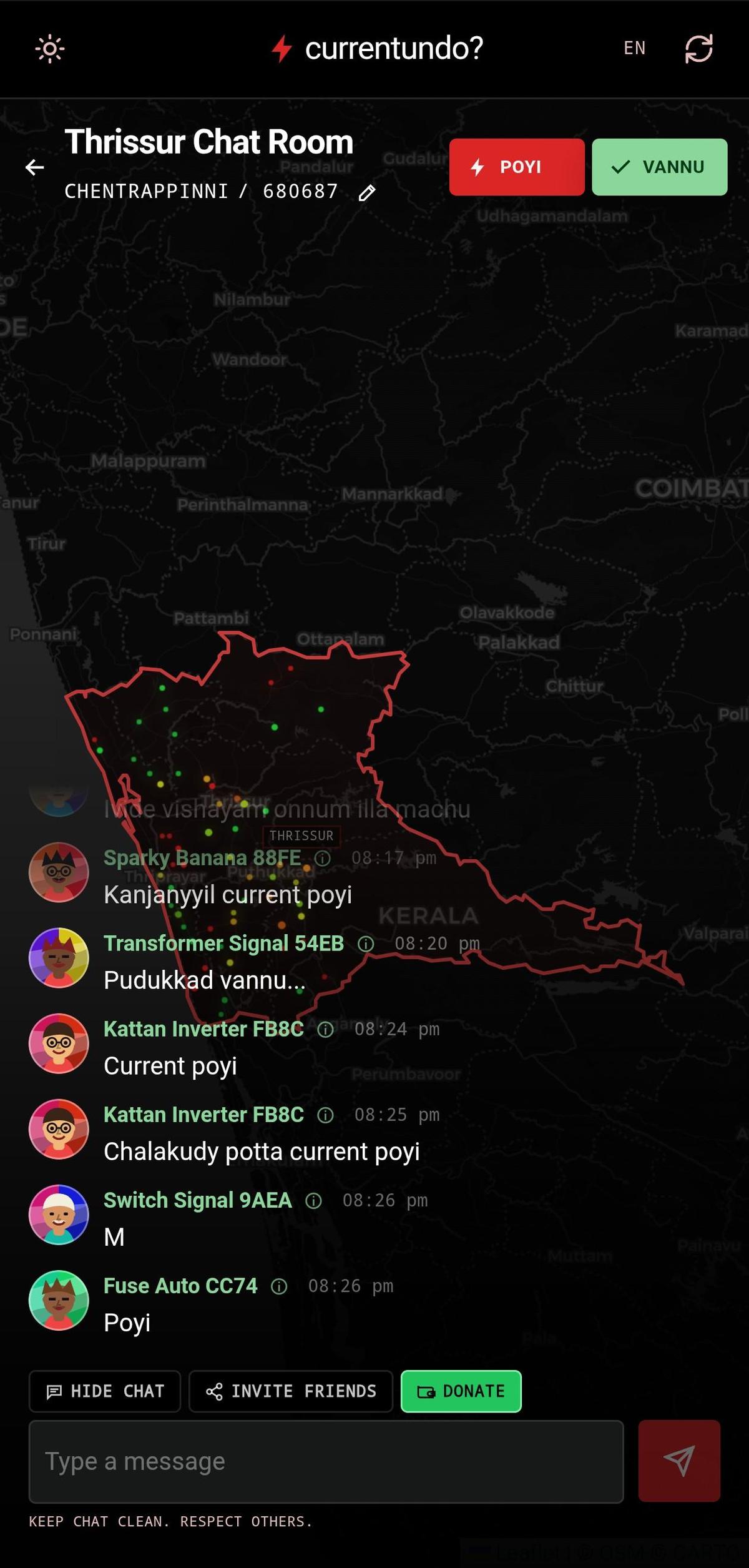 A district-chatroom in Currentundo.com website