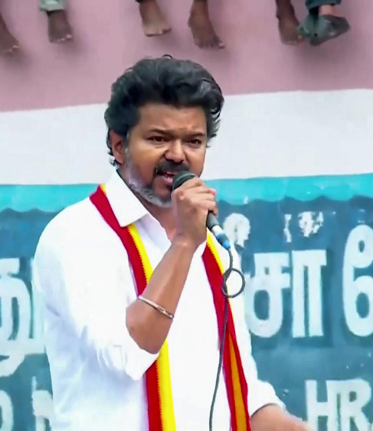 Watch: “Have you done it?” Vijay questions DMK on unfulfilled poll promises.