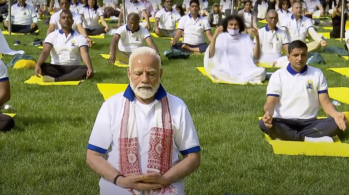 PM Modi-led Yoga session at UN creates Guinness World Record - The Hindu