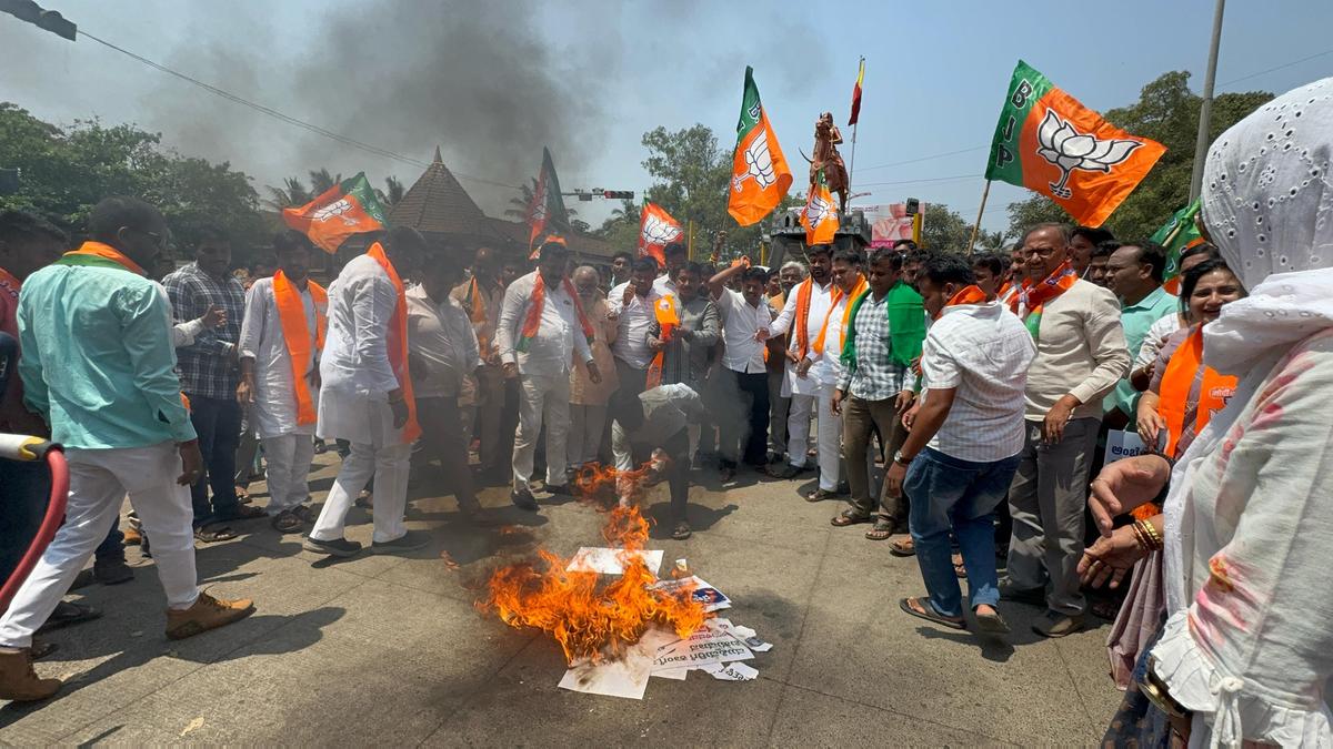 BJP workers held for tearing up poster carrying image of Karnataka CM in Belagavi