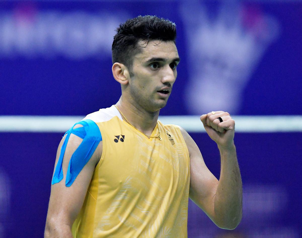 Chirag Sen (RLY) celebrates after winning the men’s single title against Tharun M (TS). 