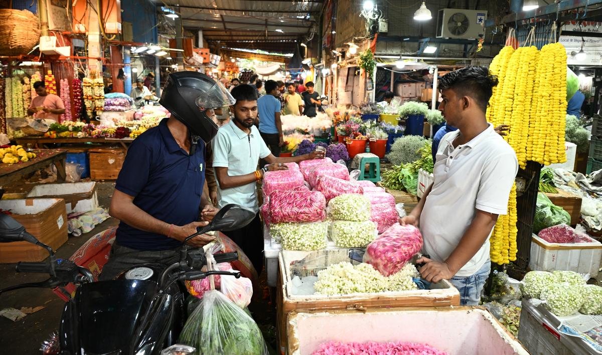 A general view of the Ghazipur Flower Market in New Delhi on Wednesday July 31, 2024. Photo R V Moorthy / The Hindu A general view of the Ghazipur Flower Market in New Delhi on Wednesday July 31, 2024. Photo R V Moorthy / The Hindu