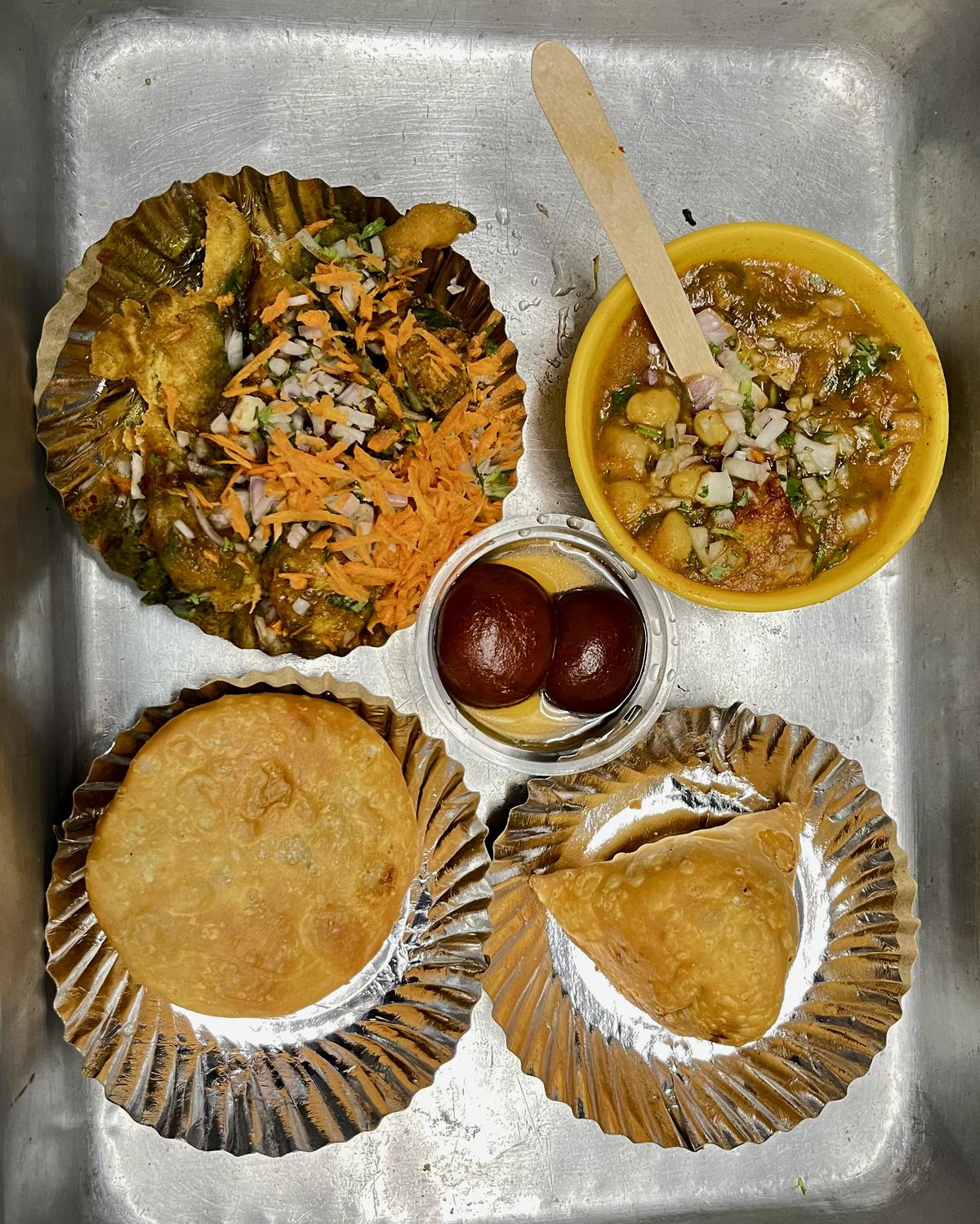 A range of street food at Sudha Chats