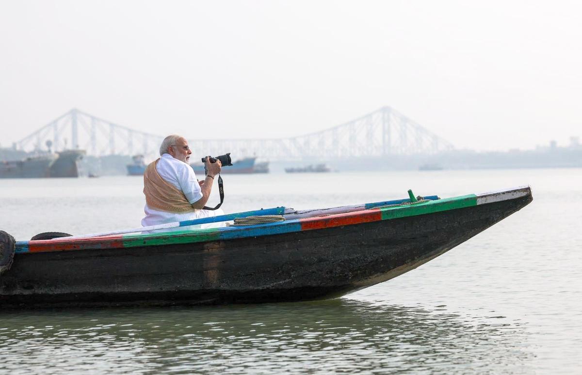 In West Bengal, PM Modi takes boat ride on Hooghly river in Kolkata