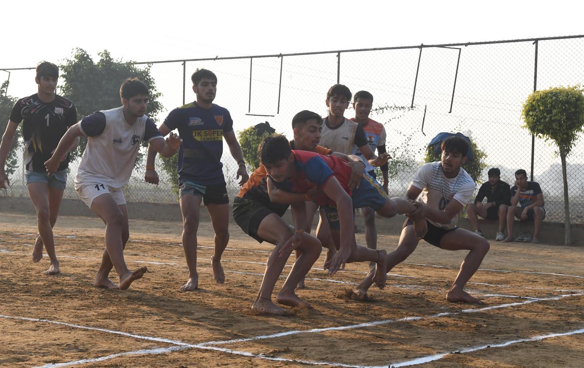 Each kabaddi team has seven players and the aim is to score as many points as possible.