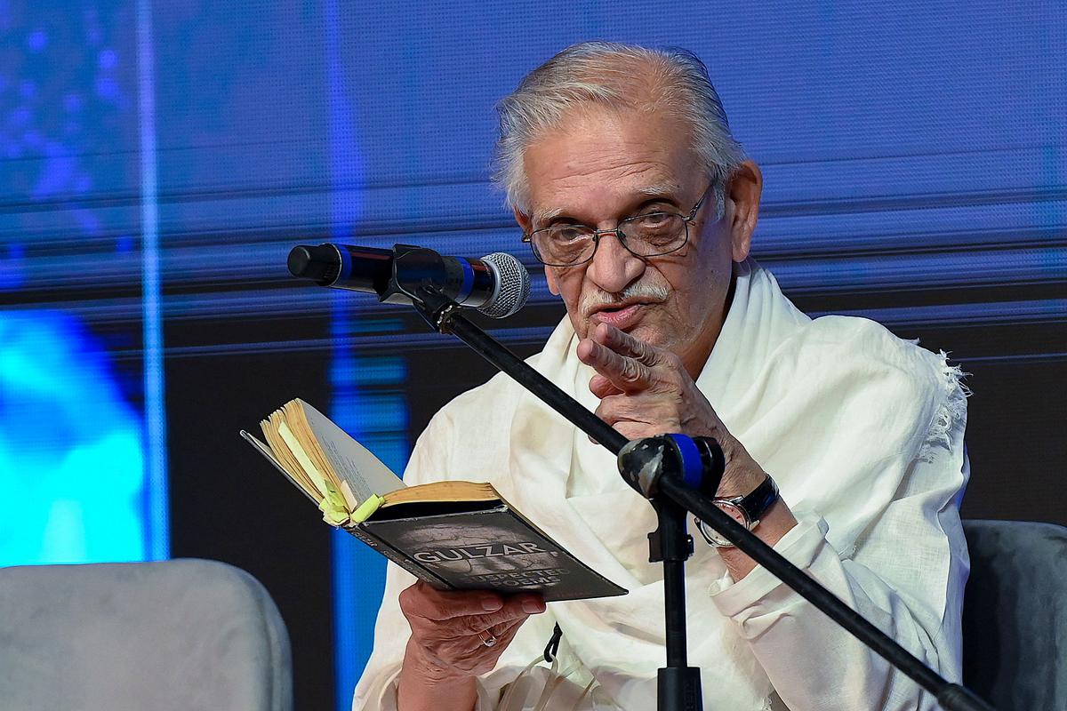 In this picture taken on January 10, 2023,  Indian urdu poet, lyricist and screenwriter Gulzar attends a promotional event of their upcoming Indian Hindi-language action thriller film 'Kuttey' in Mumbai. (Photo by SUJIT JAISWAL / AFP)