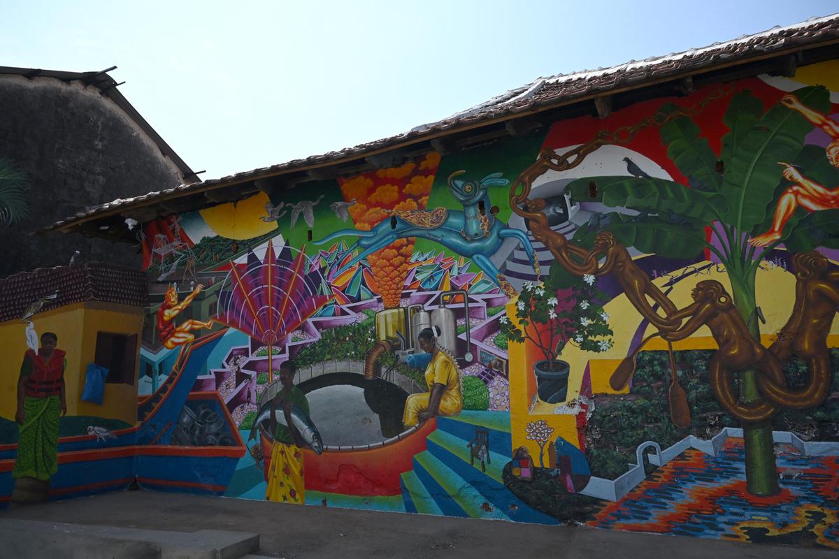 The wall painting by The Tresspassers at Armaan Collective 