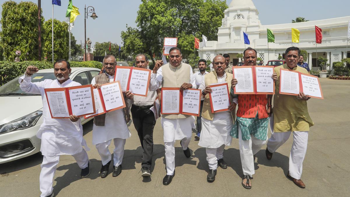 BJP MLAs demanding discussion on Delhi Jal Board ‘irregularities’ marshalled out of Assembly