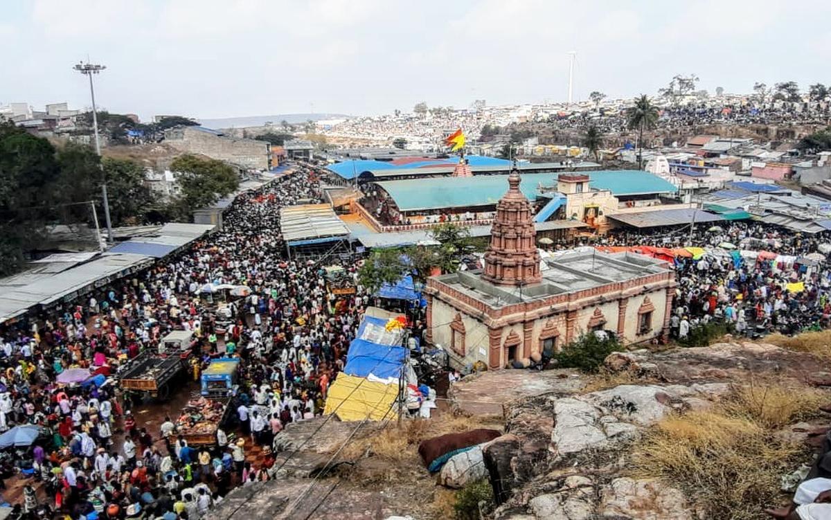 The Yallamma temple at Saundatti.