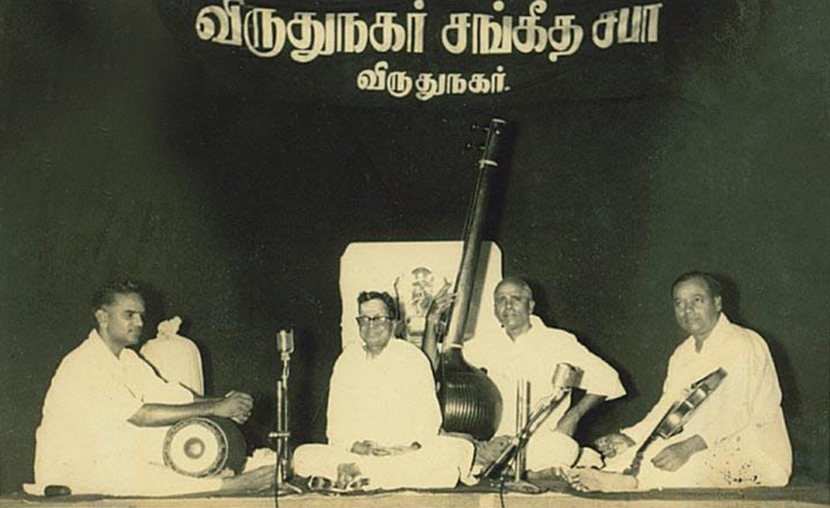 Madurai Mani Iyer during a concert.