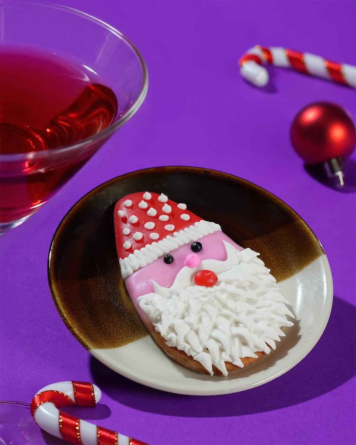 Decoração de Papai Noel em biscoitos