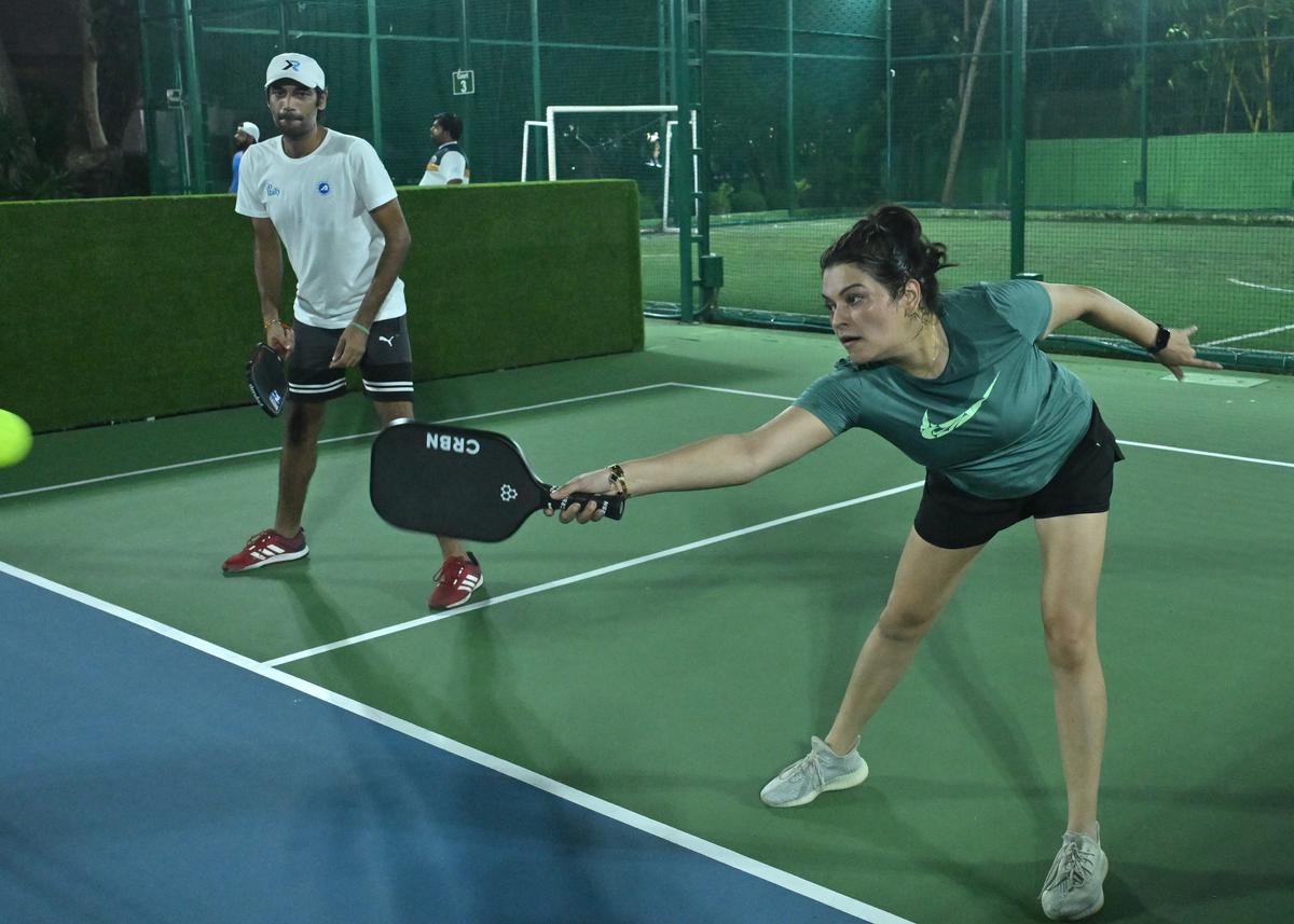 The pickleball court at Express Avenue 