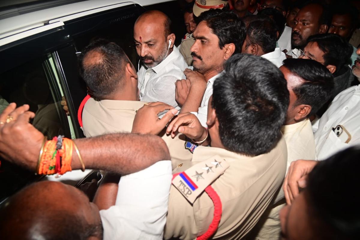 Bandi Sanjay arrested, no permission for his padayatra, public meeting at Bhainsa