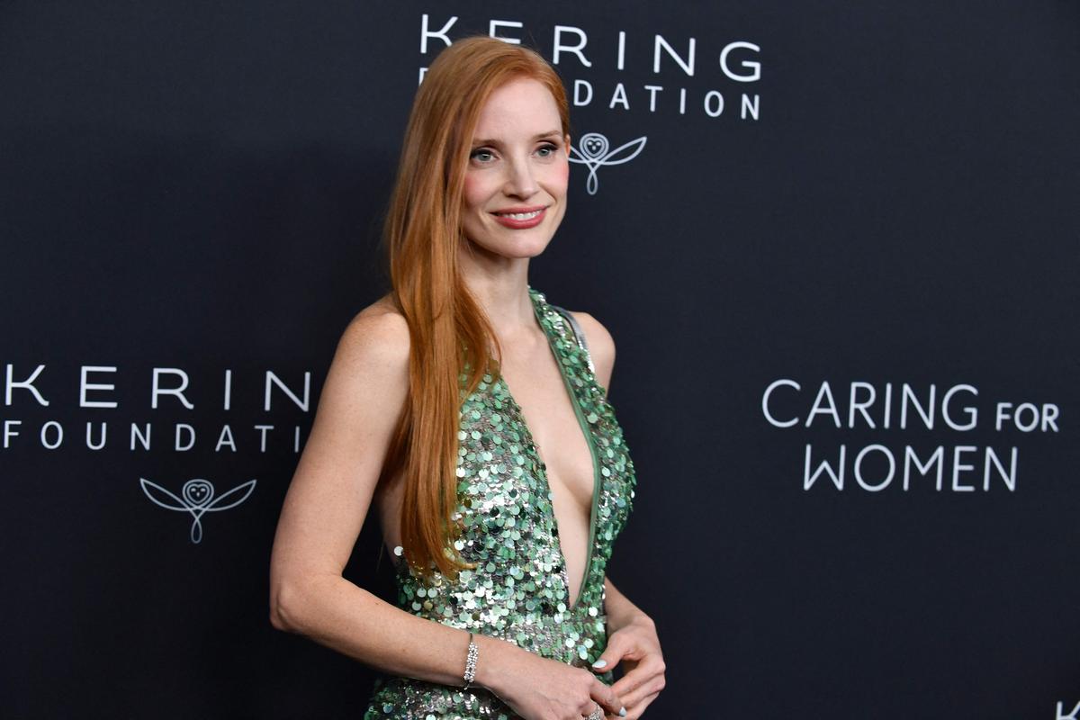 US actress Jessica Chastain attends the 2024 Kering Foundation's Caring for Women dinner at The Pool in New York City on September 9, 2024. (Photo by Andrea RENAULT / AFP)