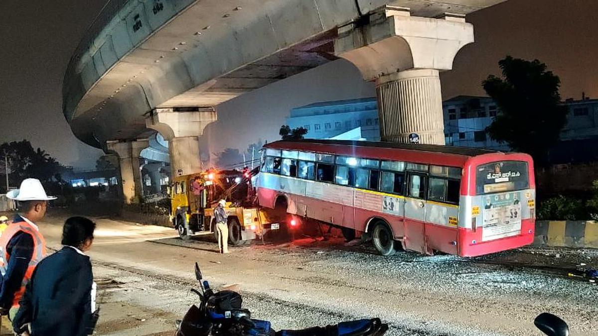 26 passengers injured after KSRTC bus rams into metro pillar in Bengaluru