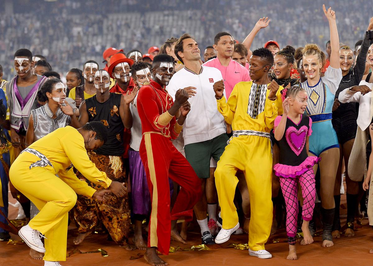 Roger Federer at the Cape Town ‘Match for Africa’ series in February 2020.