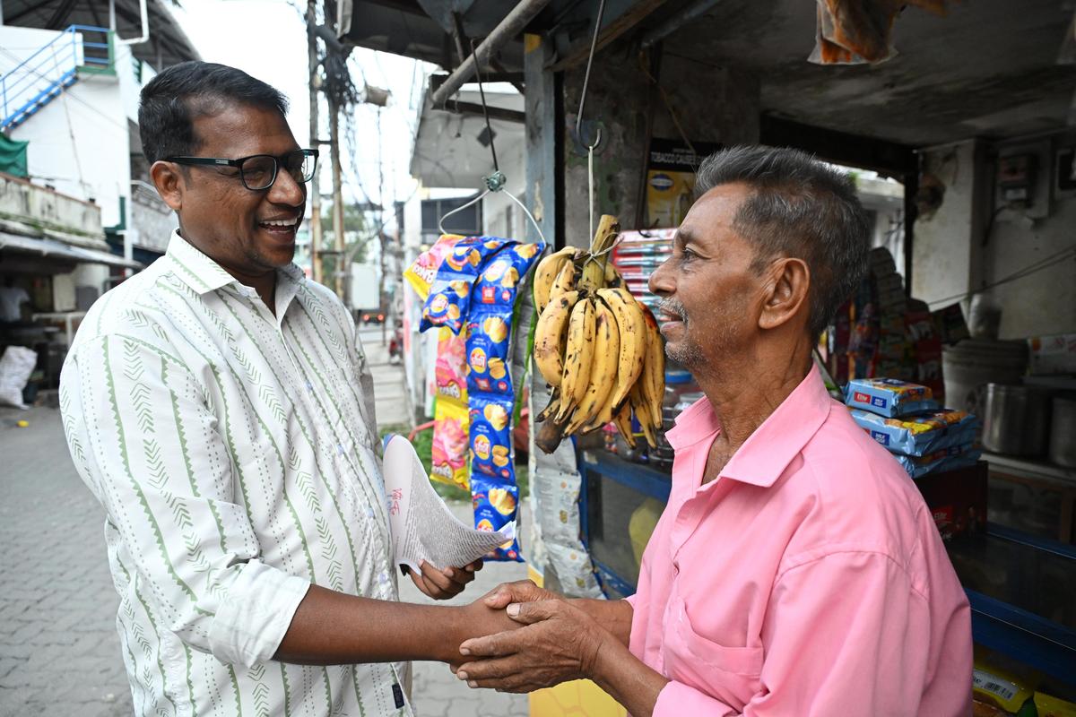 LDF candidate Antony Francis during his campaigning in the division. 