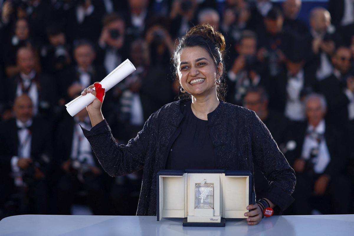 Director Payal Kapadia, Grand Prix award winner for the film ‘All We Imagine as Light’ poses during a photocall after the closing ceremony of the 77th Cannes Film Festival in Cannes