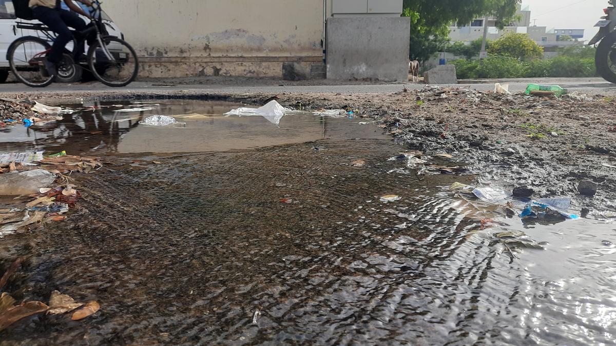 Drinking water leakage from pipeline near Millerpuram irks residents