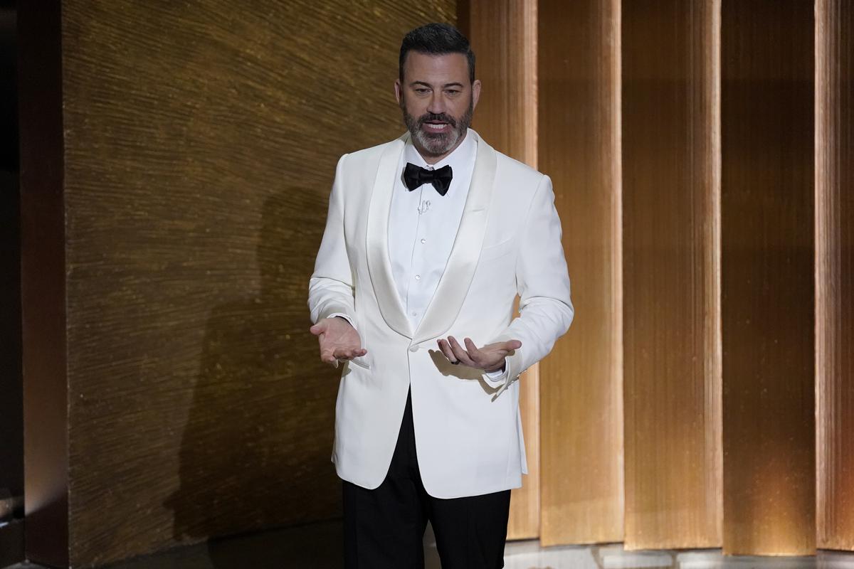 Host Jimmy Kimmel speaks at the Oscars