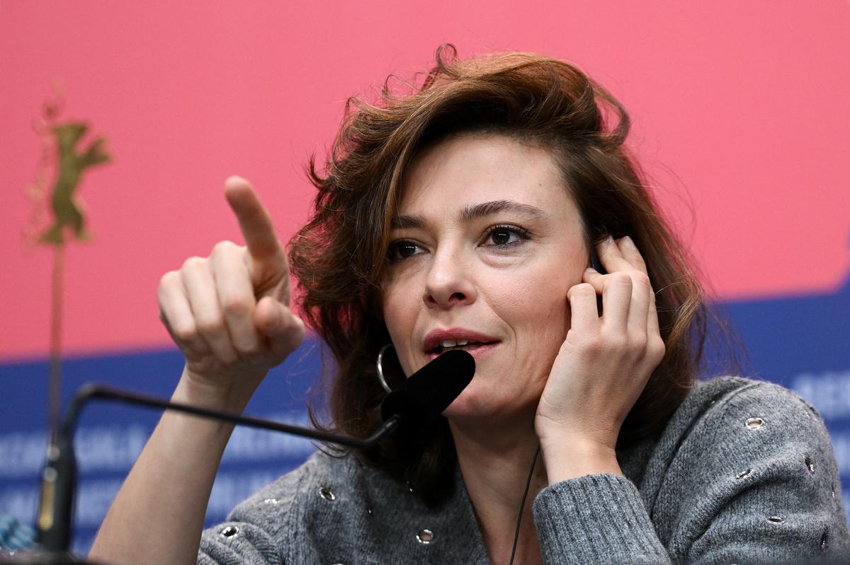 Jury member Jasmine Trinca attends a press conference at the 74th Berlinale International Film Festival in Berlin