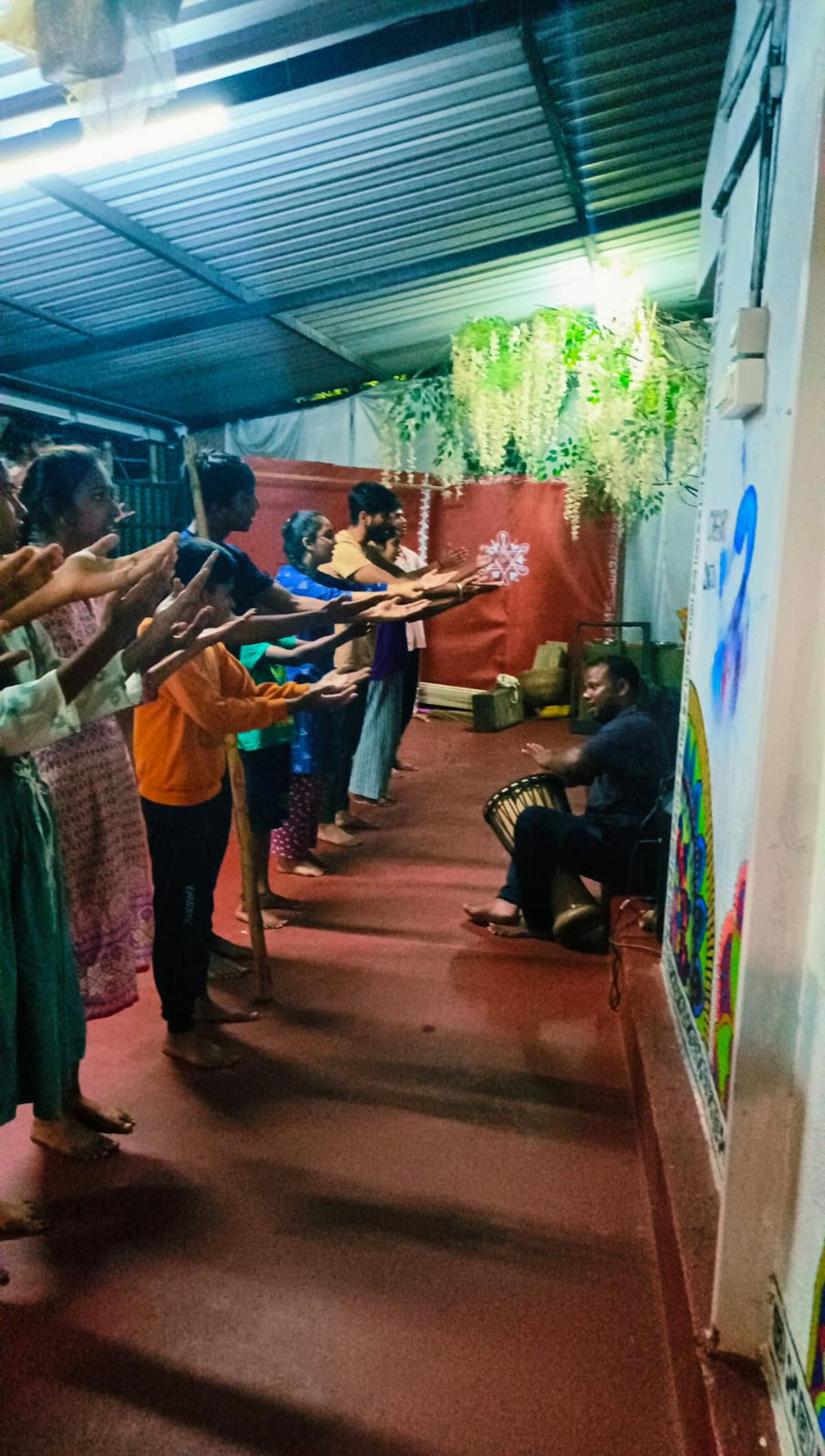 rehearsal shot of the play