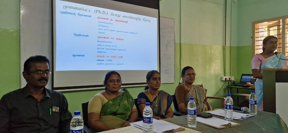 GTN Arts College holds first Ph.D. public viva-voce in Tamil Department.