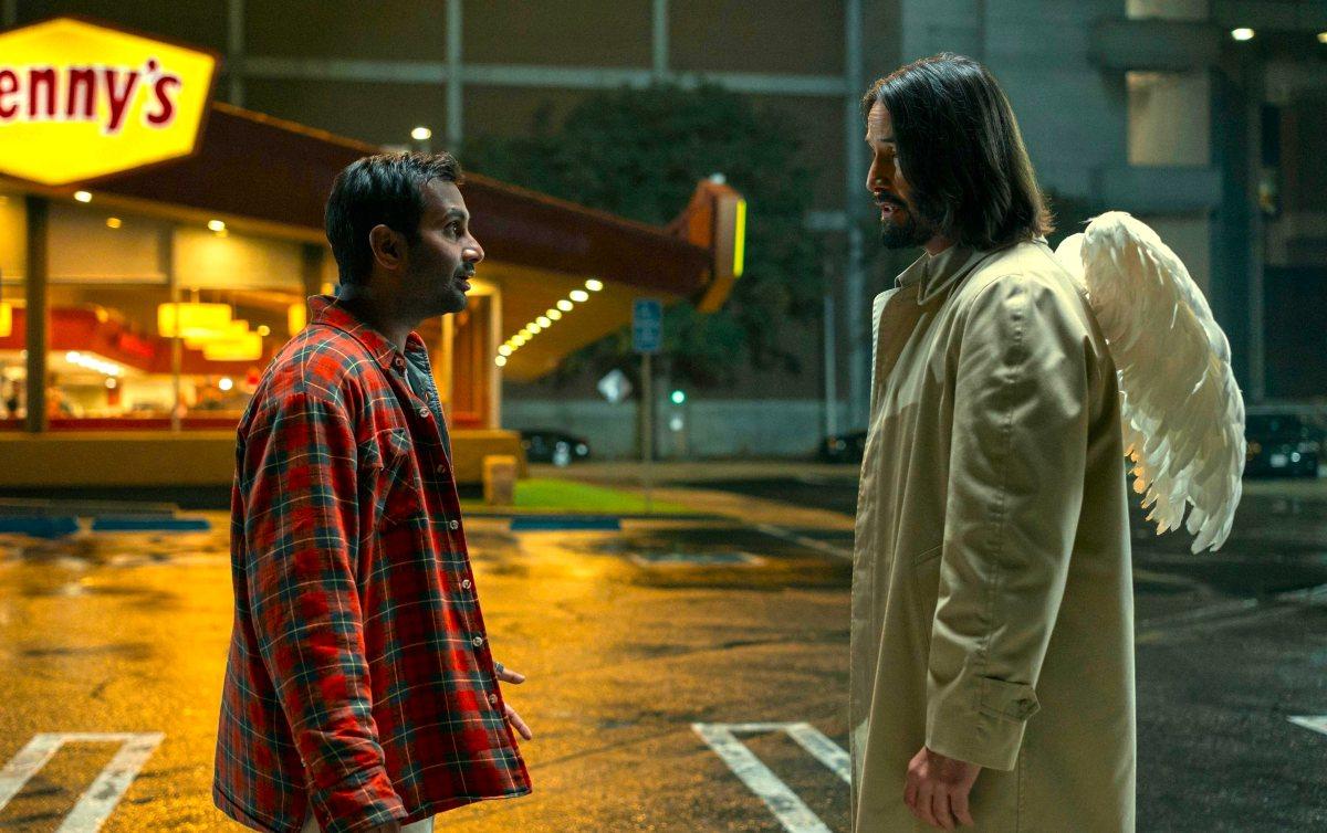 Aziz Ansari and Keanu Reeves in ‘Good Fortune’. Aziz Ansari and Keanu Reeves in ‘Good Fortune’.