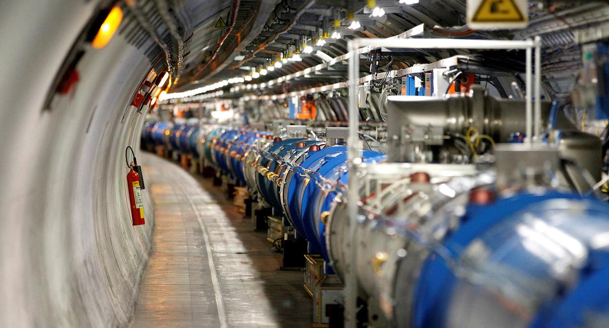The Large Hadron Collider at CERN in the village of Saint-Genis-Pouilly near Geneva in Switzerland.