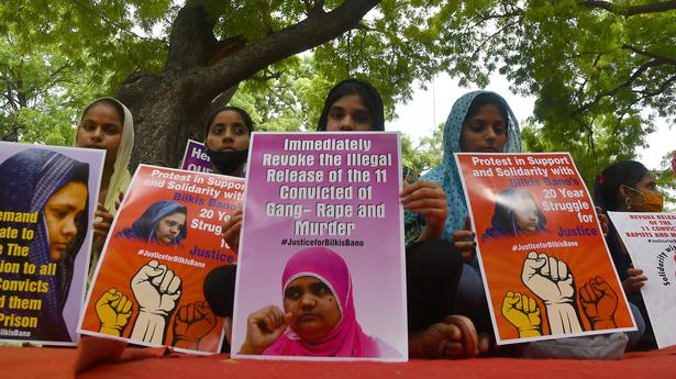 Activists hold protest against remission of Bilkis Bano convicts in Delhi