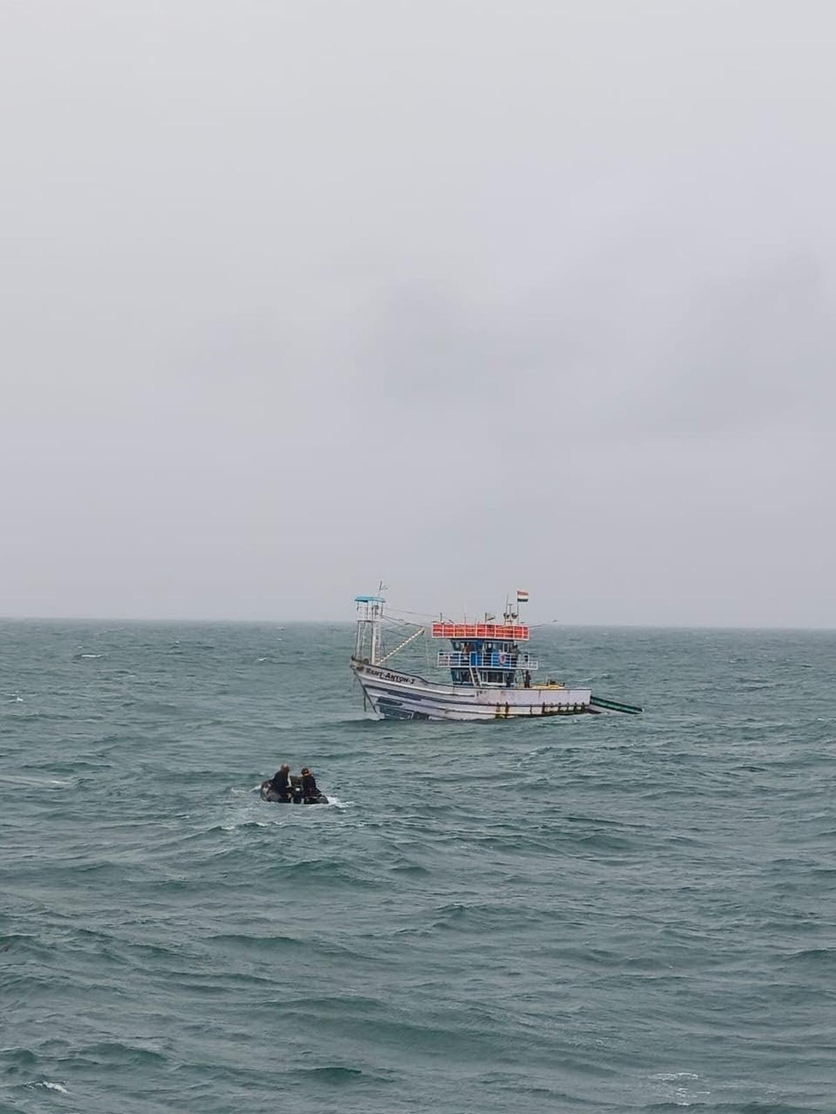 Indian Coast Guard Ship (ICGS) Kasturba Gandhi and a Coast Guard Dornier aircraft from Kochi were sent to locate the missing boat.  Indian Coast Guard Ship (ICGS) Kasturba Gandhi and a Coast Guard Dornier aircraft from Kochi were sent to locate the missing boat.