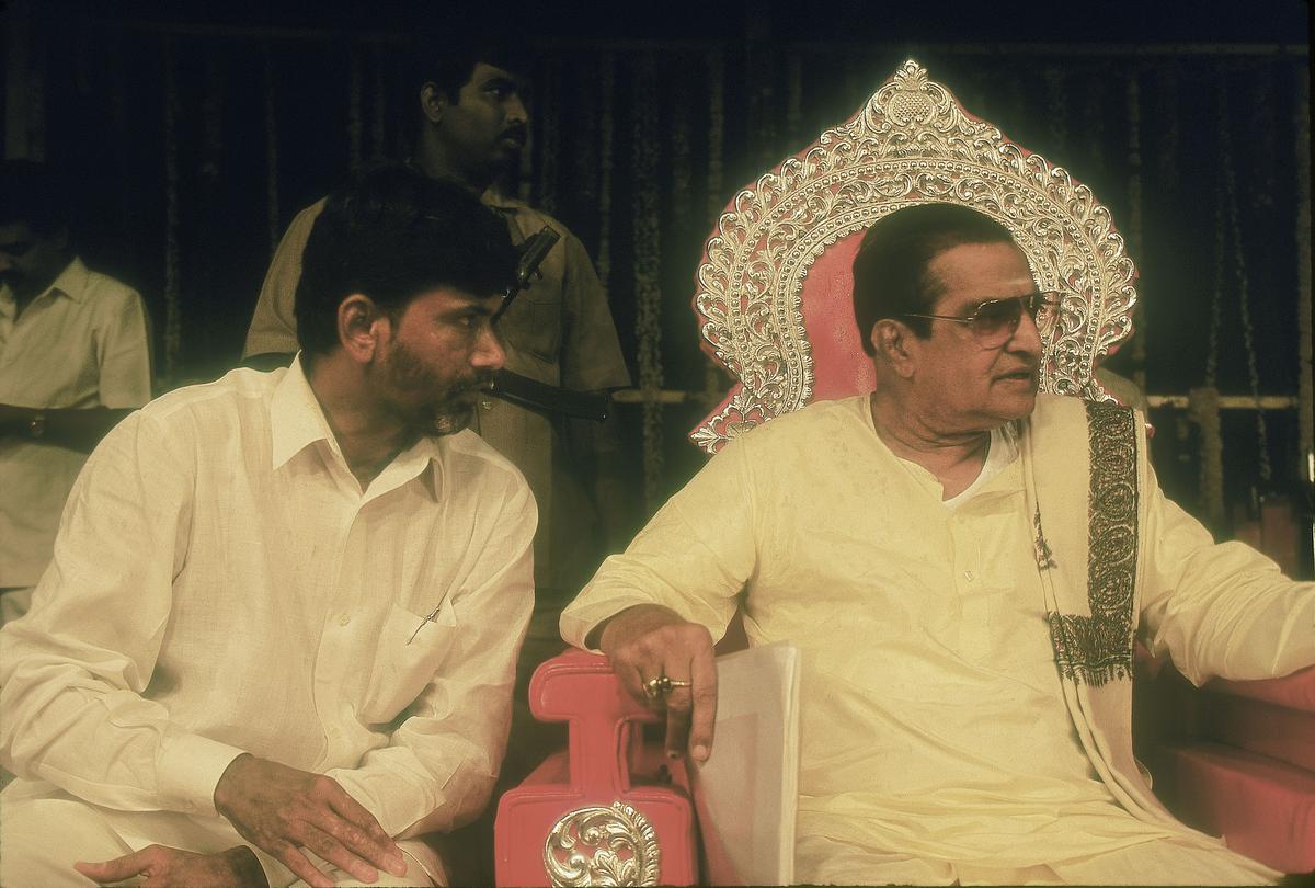 N.T. Rama Rao (right) with Chandrababu Naidu.