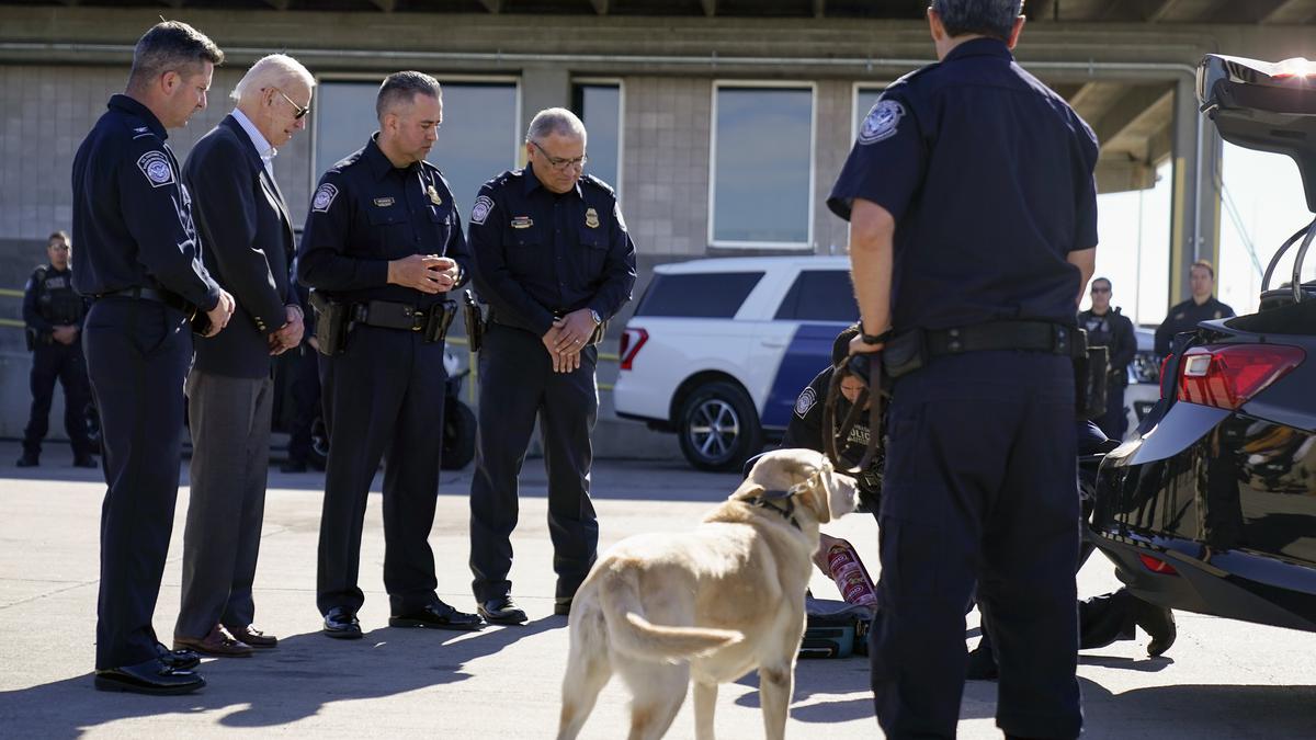 Biden inspects busy port of entry along US-Mexico border