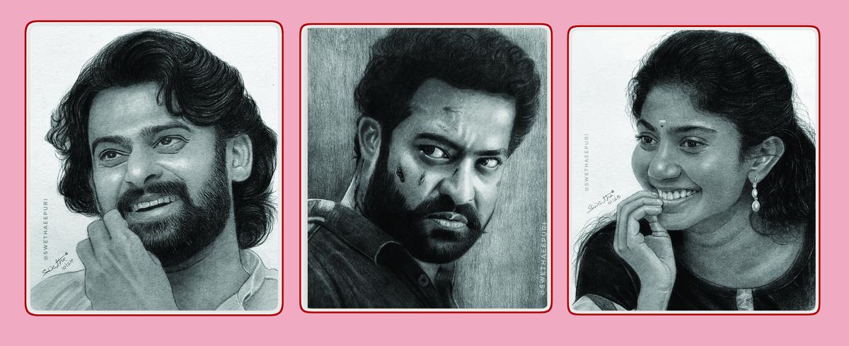Sketches by Swetha Eepuri... Prabhas, NTR and Sai Pallavi Sketches by Swetha Eepuri... Prabhas, NTR and Sai Pallavi