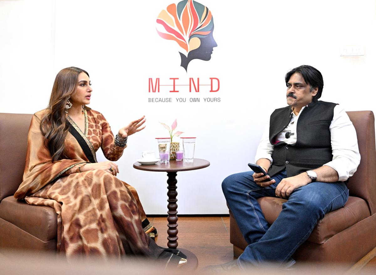 New Delhi: 01/11/2025: Indian actress Huma Qureshi along with Anuj Kumar, Deputy Editor, Metro Plus The Hindu during 'The Hindu MIND Series'in New Delhi on November 01, 2025. 
Photo by: Shashi Shekhar Kashyap/ The Hindu