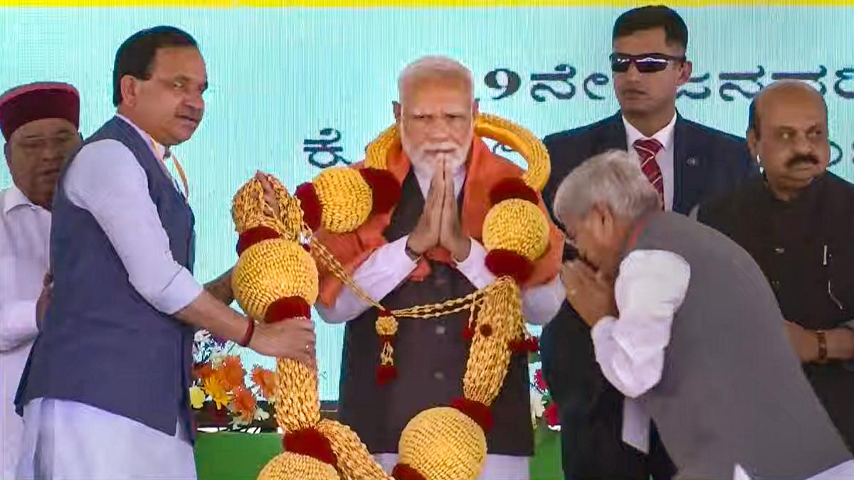 PM Modi lays foundation stone, inaugurates development projects in Karnataka
